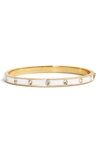 Kate Spade Crystal & Enamel Hinge Bangle In White