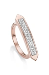 Monica Vinader Diamond And 18 Rose Gold Vermeil Baja Skinny Ring In Metallic