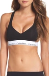 Calvin Klein Logo Lift Bralette With Adjustable Straps And Elastic Band In Black
