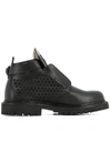 BALMAIN BLACK LEATHER ANKLE BOOTS,8358789