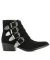 TOGA BLACK SUEDE ANKLE BOOTS,8361364
