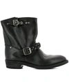 GOLDEN GOOSE BLACK LEATHER ANKLE BOOTS,GC0WS086. A1 BLACK LEATHER