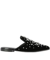 GIUSEPPE ZANOTTI BLACK VELVET SLIPPERS,8361859