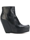Rick Owens Platform Wedge Boots In Black