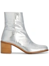 MARYAM NASSIR ZADEH MARYAM NASSIR ZADEH SILVER PATENT LEATHER FIORENZA 60 BOOTS - METALLIC,FIORENZABOOT12367342