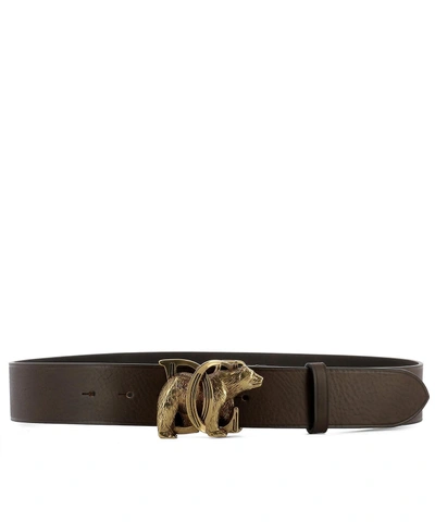 Dsquared2 40mm Dd Bear Buckle Leather Belt In Brown