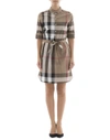 BURBERRY BROWN COTTON DRESS,4022365 TAUPE BROWN