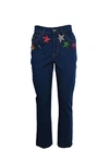 ATTICO SEQUIN STARS HIGH WAISTED CROPPED JEANS,MGTW17602 BLUE