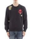 ALEXANDER MCQUEEN BLACK COTTON SWEATER,464067 QJX23 1000