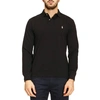 Polo Ralph Lauren Custom Slim Fit Long Sleeve Mesh Polo Shirt In Black