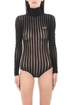 GCDS BODYSUIT,BODYSUIT STRIPE BLACK