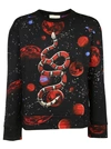 Gucci Space Snake-print Cotton-jersey Sweatshirt In Black