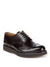 VALENTINO GARAVANI Nero Brogue Wingtip Leather Dress Shoes,0400095995297