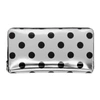 COMME DES GARÇONS COMME DES GARCONS WALLETS SILVER AND BLACK POLKA DOT CONTINENTAL ZIP WALLET,SA0110GA