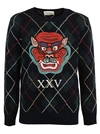 GUCCI APPLIQUÉ ARGYLE KNITTED JUMPER,474333 X5T244442