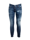 Dsquared2 Distressed Skinny Jeans In Blue