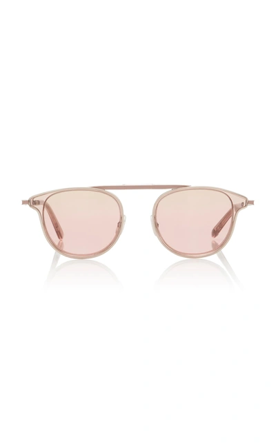 Garrett Leight Van Buren Round Aviator Acetate Sunglasses In Purple