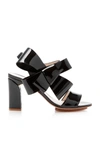 DELPOZO BOW-EMBELLISHED PATENT-LEATHER SANDALS,2175137040800.0