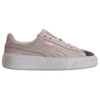 PUMA WOMEN'S SUEDE PLATFORM CRUSHED JEWEL CASUAL SHOES, WHITE - SIZE 8.5,2311422