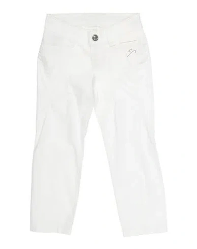 9.2 By Carlo Chionna Babies'  Toddler Girl Pants White Size 5 Cotton, Elastane
