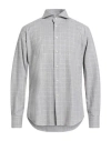 920 Italian Style Man Shirt Light Grey Size 16 ½ Cotton In Gray