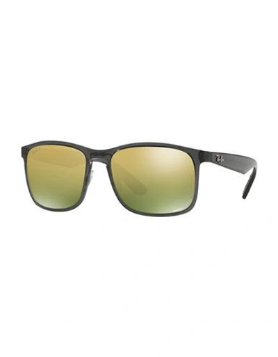 Ray Ban Ray-ban Chromance 58mm Square Sunglasses-grey In Green Mirror Chromance Polarized