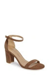 Stuart Weitzman Nearlynude Ankle Strap Sandal In Pale Gold Glass