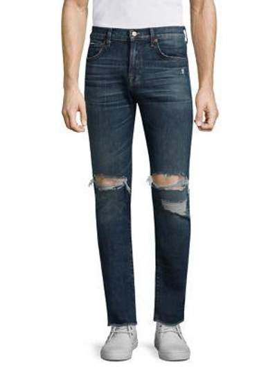 7 For All Mankind Paxtyn Skinny-fit Clean Pocket Distressed Jeans In Blowout