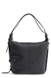 Marc Jacobs The Sling Convertible Leather Hobo - Black In Black/silver