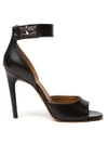 Givenchy Shark Lock Leather Sandals In Black