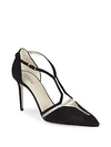 GIORGIO ARMANI Suede Almond Toe Heels,0400095980489