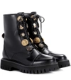 DOLCE & GABBANA EMBELLISHED LEATHER LACE-UP BOOTS,P00276036-9