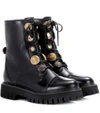 Dolce & Gabbana Embellished Glossed-leather Ankle Boots In Black