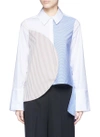 PORTS 1961 Stripe panel asymmetric poplin shirt