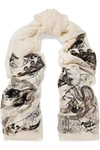 ALEXANDER MCQUEEN WITCHCRAFT FIL COUPÉ SILK-BLEND CHIFFON SCARF