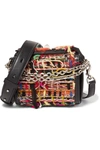 ALEXANDER MCQUEEN BOX BAG 16 SMALL FRINGED TWEED SHOULDER BAG