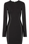 DION LEE POINTELLE-TRIMMED STRETCH-KNIT MINI DRESS