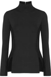 DION LEE POINTELLE-TRIMMED STRETCH-KNIT TOP