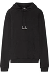 SAINT LAURENT PRINTED COTTON-TERRY HOODED TOP
