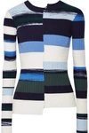 OPENING CEREMONY STRIPED STRETCH-KNIT SWEATER