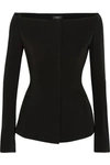 THEORY OFF-THE-SHOULDER STRETCH-CREPE JACKET