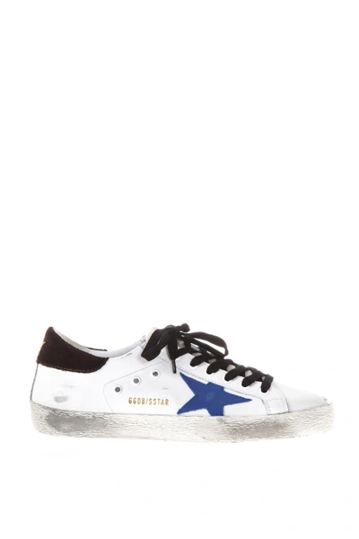 Golden Goose Superstar Suede & Leather Sneakers In White-bluette