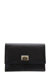 DOLCE & GABBANA DAUPHINE BLACK LEATHER WALLET,8427452