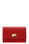 DOLCE & GABBANA DAUPHINE RED LEATHER WALLET,8427798