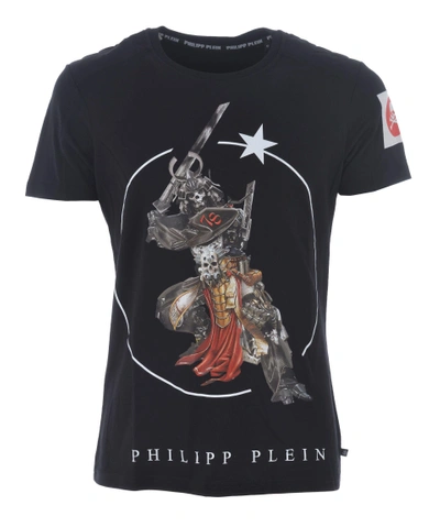 Philipp Plein Skull Samurai Print T-shirt In Nero