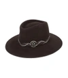 MAISON MICHEL Brown Pierre Fedora Hat,916677411451871654