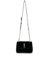 SAINT LAURENT SAINT LAURENT SMALL VELVET MONOGRAMME WEST HOLLYWOOD BAG IN BLACK,477505 GVO6E