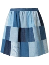 RED VALENTINO patchwork denim skirt,NR0DD01S3CT12320729