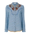 COACH Blue Western Lace Blouse,1069309944858758501