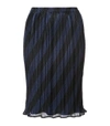 ALEXANDER WANG Black/Blue High Waisted Pleated Striped Skirt,965508380454788544